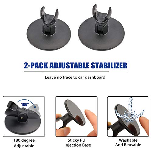 Dual Magnetic Car Phone Mount, Gooseneck Car Phone Holder for Truck Windshield & Dashboard with 3M/Stabilizer, Dual Long Arm Phone Mount Compatible with iPhone Galaxy All Smart Cell Phones