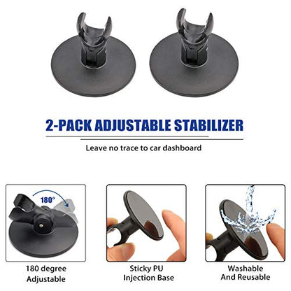 Dual Magnetic Car Phone Mount, Gooseneck Car Phone Holder for Truck Windshield & Dashboard with 3M/Stabilizer, Dual Long Arm Phone Mount Compatible with iPhone Galaxy All Smart Cell Phones