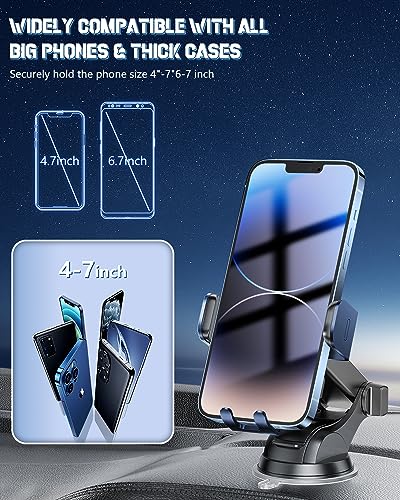 BothLin 3-in-1 Wireless Car Charger Mount, 15W Fast Charging Auto-Clamping Phone Holder for iPhone 17 16 15 14, Samsung Galaxy S24 S23, Dashboard, Vent & Windshield Car Mount - color: Deep Blue