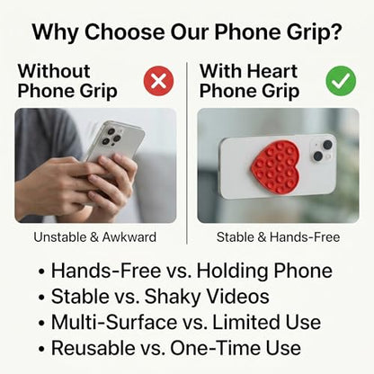 2Pcs Heart-Shaped Suction Phone Grips, Hands-Free Wall Mounts - color: 2 PCS Y2K Suction Phone Grip