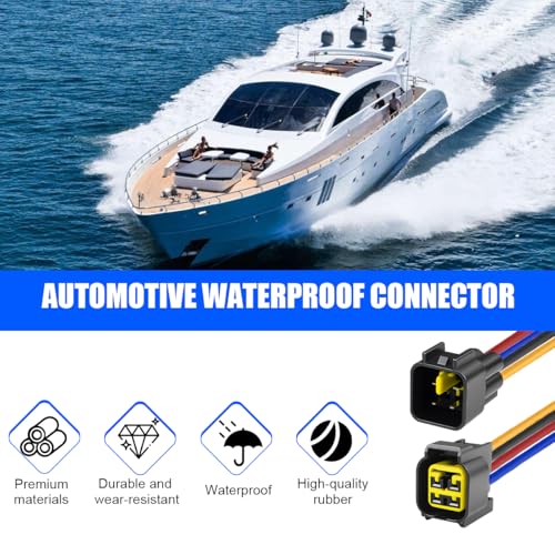 4 Pin Car Waterproof Connector, Vehicle Male and Female Electrical Way Wire Connector, Automotive Wire Connection Harness Pigtail Accessories, Universal for Truck RV SUV - size: 4 Pin
