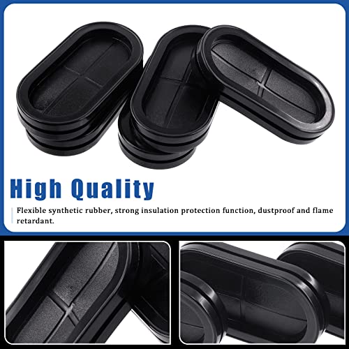 Glarks 8Pcs 1-3/8" x 4" - 40 x 83mm Oval Closed Rubber Grommet, Drill Hole Double-Sided Firewall Hole Plug Wire Protection Electrical Wire Gasket for Wire, Plug, Automotive, Plumbing - size: 1-3/8" x 4"