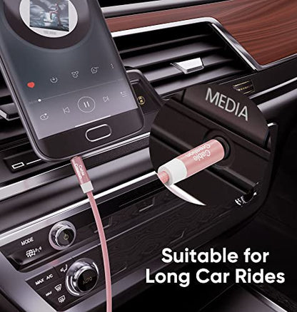 CableCreation 3.5mm Audio Cable (1.5FT/0.45m), 3.5mm Auxiliary Stereo Cable - color: Pink, size: 1.5FT