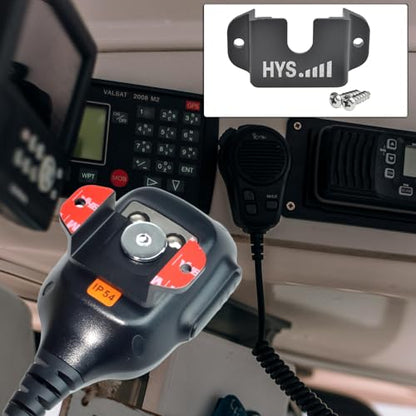 HYS Single Side CB VHF UHF Radio&Mic Hanger Mount w/Screw for Car Truck - color: Black, size: 1 Piece