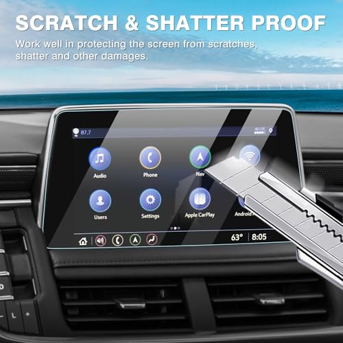 [Upgrade] 3 Pack 2021~2025 2026 Chevy Tahoe /Suburban /GMC Yukon Screen Protector [No Glare & Fingerprint] for 10.2-Inch Display & 12.6-Inch Rear Seat Media Touchscreen Tempered Glass Chevy Tahoe Accessories - color: Chevy Tahoe /Suburban /GMC Yukon