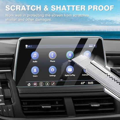 [Upgrade] 3 Pack 2021~2025 2026 Chevy Tahoe /Suburban /GMC Yukon Screen Protector [No Glare & Fingerprint] for 10.2-Inch Display & 12.6-Inch Rear Seat Media Touchscreen Tempered Glass Chevy Tahoe Accessories - color: Chevy Tahoe /Suburban /GMC Yukon