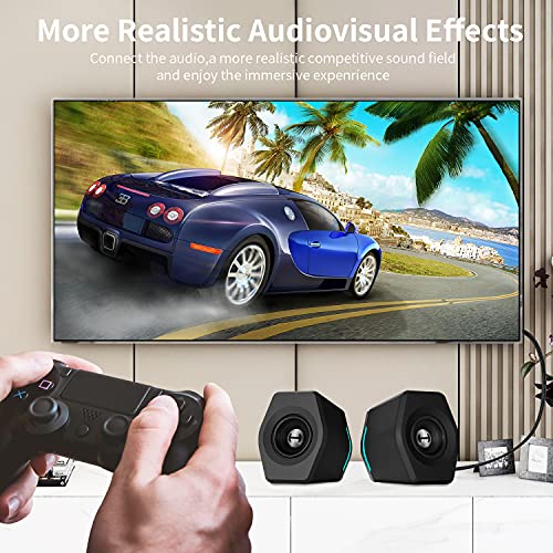 3.5mm to RCA Cable 10ft 3.5mm TRS Male to 2RCA Male Stereo Y Splitter RCA Cord Compatible with Echo Dot, Smartphone, MP3, Tablet, Stereo Receiver, Car, Speaker, HDTV ect. - size: 10FT