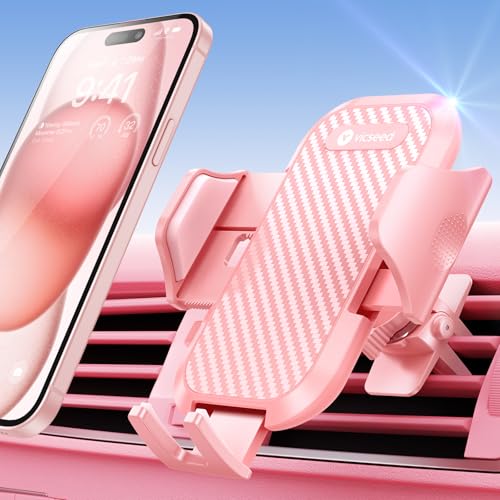 VICSEED Pink Air Vent Phone Holder for Your Car [ Sturdy & Secure ] - color: Pink