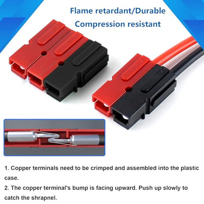 smseace 10 Pairs 30 Amp Power Connector Quick Connect,Disconnect Assortment Kit,Including 10pcs Red housing，10pcs Black housing，20pcs Silver Copper Contacts - size: 40Pcs-1Sizes