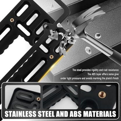 Front License Plate Bracket Kit,No Drill License Plate Mount with Screws Cable Ties,Licenses Plates Bracket Front Bumper Kit Car Accessories for U.S. Standard Cars Trucks SUVs