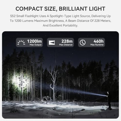 S52 EDC Rechargeable Tactical Pen Light, 1200Lm Magnetic Pocket Light