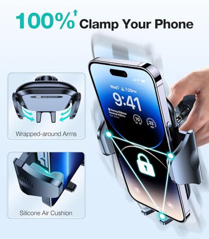 VICSEED [Upgrade Strongest Grip Car Vent Phone Mount, Phone Holder for Car - color: Black