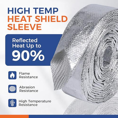 Automotive Heat Shield Sleeve 3/4inch-3.6ft High Temp Sheathing Roll - size: 3/4"-3.6ft