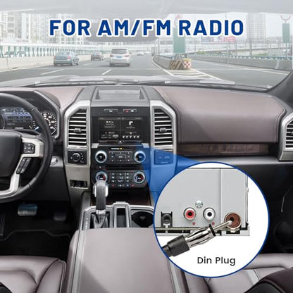 Anina 23cm (9 Inch) AM/FM Universal Short Antenna for Car Truck Motorcycle Boat, M6 Screw Top/Side Mount Replacement Radio Aerial Mast with 60° Adjustable Base & 2M Cable, Black