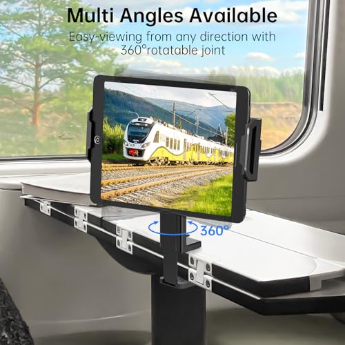 Airplane Tablet Holder Mount for iPad & Kindle, Hands-Free Travel Tablet Stand for Plane Seat Back, Adjustable iPad Holder for Flight, Compatible with 5.9"-9.8" Tablets