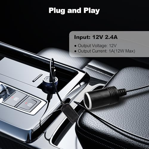 USB C to 12V Cigarette Lighter Adapter - 6.5ft USB C Male to 12V Car Socket Female Converter Cable for Dash Cam, Power Bank, GPS, LED Strips (12W Max)
