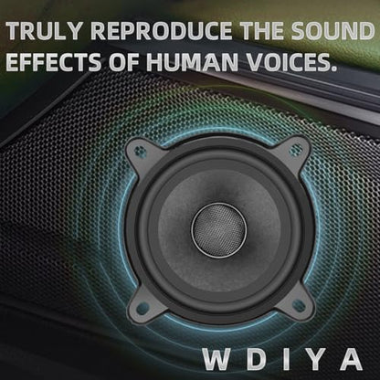 3.5-Inch Car Speaker Wool Fiber Cone+Fiberglass Sound Cap Full Frequency High Fidelity Audio 300W Peak Power 4 Ohms Professional High-End Stereo Surround Sound (2-Speakers) - color: Black 3.5Inch