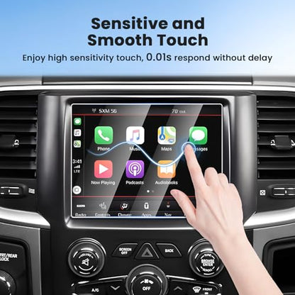 Canvcle 2026 Ram 1500 8.4" 2PCS Screen Protector for 2013-2026 Dodge Ram 1500/2500/3500, Tempered Glass for 2014-2024 Jeep Grand Cherokee/Wrangler JL/Gladiator JT/Compass MP - size: 2013-Present Dodge Ram 1500 2500 3500 8.4 Inch