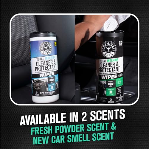 Chemical Guys, Total Interior New Car Smell Cleaner & Protect Wipes, 2 Pack - size: 2 Pack (60 Ct)