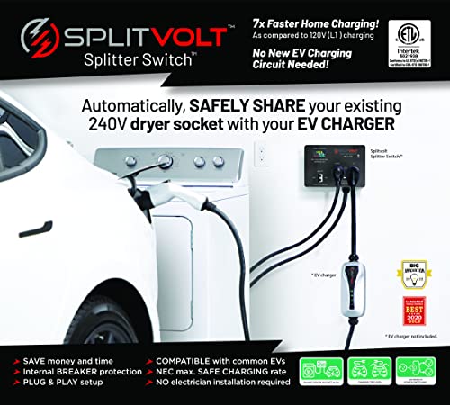 Splitvolt NEMA 14-30/14-50 Splitter Switch, 240V, 24 Amp, cETLus Certified - size: NEMA 14-30P / 14-30R / 14-50R