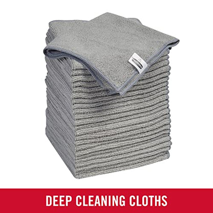 Rubbermaid All Purpose Microfiber Cleaning Cloth Towels, 50 Pack, 12"x12", Non-Scratch, Reusable/Washable for Cleaning/Wiping/Polishing for Home/Kitchen/Car - size: 50-Pack