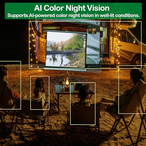 VGS AI Backup Camera System, 1080P HD Starlight Night Vision, Auto Detect Pedestrians, Vehicles & Pedestrian-Vehicle Combo, 7" Auto-Dimming Monitor, IP69K Waterproof for Trucks & RVs