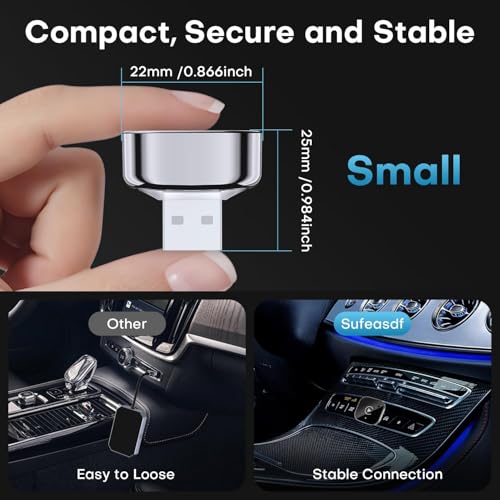 Wireless CarPlay & Android Auto Adapter, Plug & Play CarPlay Dongle Converts Wired to Wireless, Fast Auto-Connect, No Delay, Compact Design for iPhone & Android with USB/USB-C Port