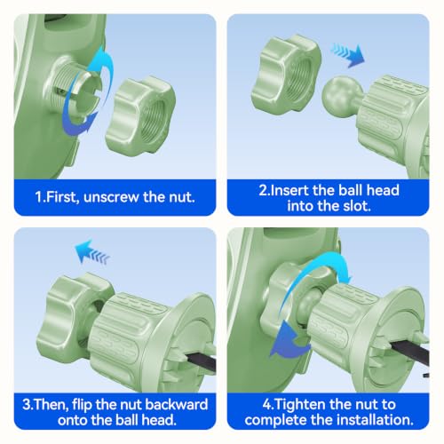 Car Vent Phone Holder [Thick Cases Friendly] Universal Phone Mount for Car with Metal Hook & Wide Clamp, Green Car Phone Holder Mount Compatible with iPhone 17 Pro Max 15 14 13 Samsung S25 (Sage) - color: Sage