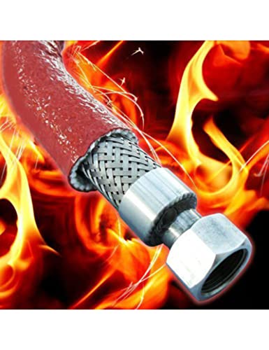 Fuel Line Heat Shield Insulation Heat Sleeve Fuel Line Heat Shield Sleeve Fire Sleeve Silicone Coated Fiberglass Heat Protection for Automotive Hose Lines & Electrical Wiring（Red 1" ID） - color: Red, size: 1" ID*3.3FT