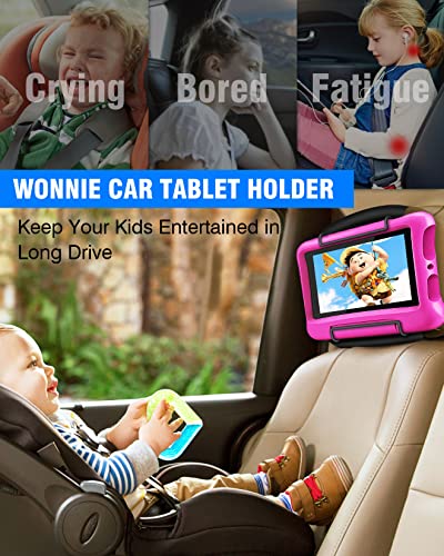 WONNIE Upgrade Tablet Holder for Car, Car Headrest Mount Holder for Back Seat, Car Tablet Mount for Kids with Silicone Strap & Anti-Slip Holding Clamps, Fits All 10-12.9" Tablets - size: 1 Pack- fits 10-12.9" tablet