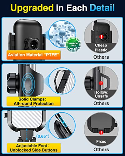 VANMASS Phone Holders for Your Car Ultimate Military-Grade Car Phone Holder Mount【Patent & Safety Certs】Upgraded Shockproof Truck Air Vent Phone Mount for iPhone 17 Pro Max 16 Samsung Android,Silvery - color: Silver