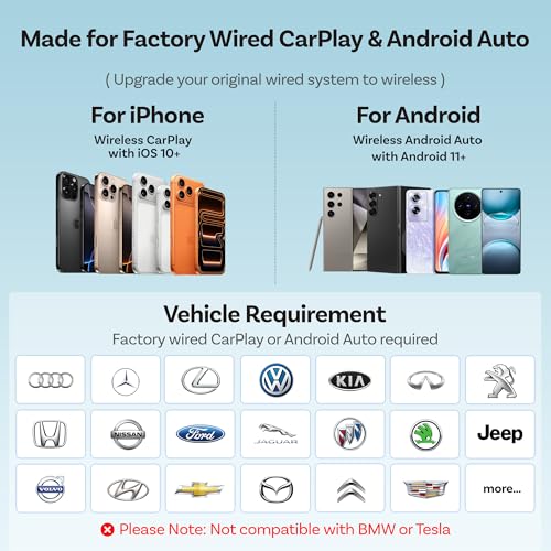 OTTOCAST Mini Slim Wireless CarPlay Adapter & Android Auto Adapter - color: Black