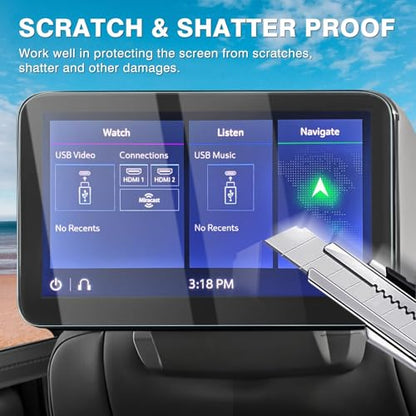 Karltys Upgrade 2 Pack 2021~2025 2026 GMC Yukon Denali/Chevy Tahoe/Suburban Screen Protector Accessories 12.6-Inch [No Glare & Fingerprint] for Rear Seat Media Display Protector Tempered Glass - size: 2021-2025 2026 GMC Yukon/Chevy Tahoe/Suburban