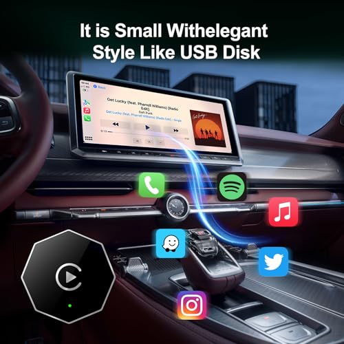 Wireless Carplay Adapter, Android Auto Adapter 2025 Carplay, Plug and Play Convert Wired to Wireless Supports Car Original Control, Mini Car Play Box for Cars - size: Middle
