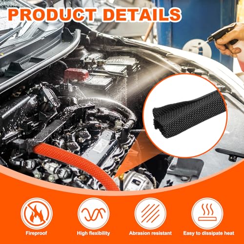 MECCANIXITY Braided Wire Loom, 7ft(2 m) - 3/8"(10mm) Wire Split Braided Cable Management Sleeve Automotive Woven Mesh Split Loom Tubing for Multi-Cable Management, Black - color: Black, size: 7ft(2 m) - 3/8"(10mm)
