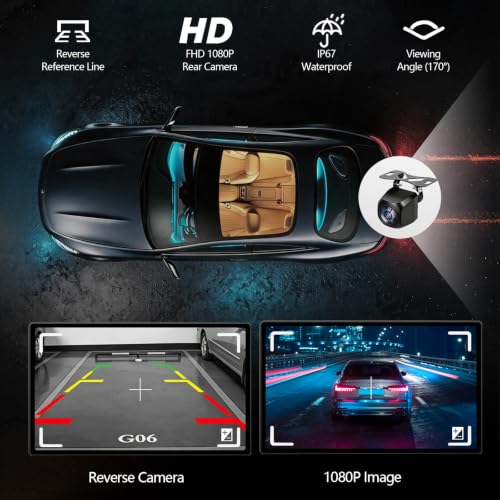9" Wireless CarPlay Screen with Apple Car Play & Android Auto for Car, OTA Updates, Backup Camera, Bluetooth 5.0, Mirror Link, Voice Control, GPS Navigation, FM, AUX