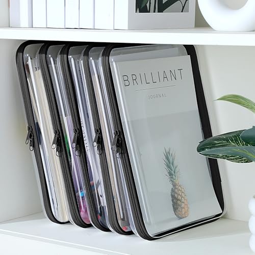 Sanwuta 6 Clear Hard Zipper Case, Black, 12.6 x 9 x 2 Inch - color: Black, size: 12.6 x 9 x 2 Inch
