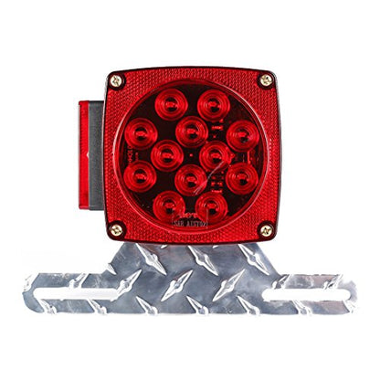 CZC AUTO Aluminum Trailer License Plate Light Bracket - color: Silver