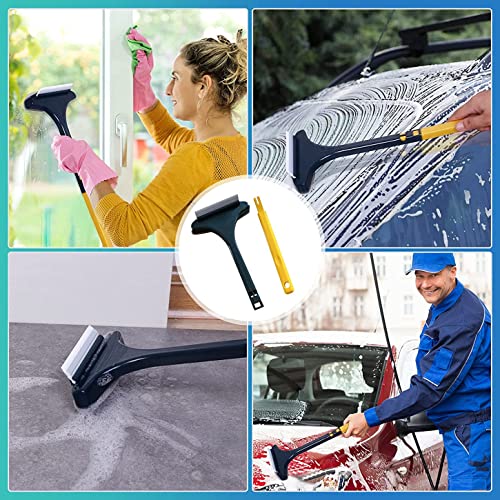 Multifunctional Screen Brush ，2 in 1 Window Cleaner Brush，Extendable Window Cleaning Tool Multifunctional Screen Brush Wet and Dry Glass Cleaning Brush (Green + Yellow) - color: Green-yellow