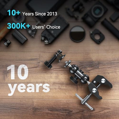 SmallRig Cool Ballhead Arm Super Camera Clamp Mount Double Ball Adapter, Fence Desk Table Mount for Ronin-M for Insta360, for Gopro - 1138 - style: Clamp