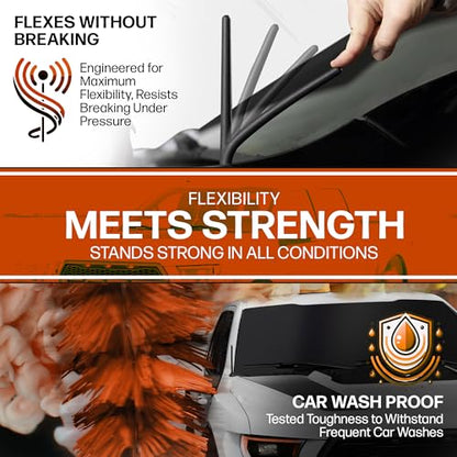 Short Antenna Replacement for Ford F-250 (2017-2027) USA Stainless Steel Threading, Car Wash Proof, Enhanced Reception 6 3/4 Inch Rubber Truck Antenna with Internal Copper Coil