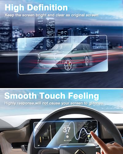 [Upgrade] 3 Pack Screen Protector for Rivian R1T R1S 2022 2023 2024 2025 2026 15.6'' Navigation, 12.3'' Digital, 6.5'' Rear Console Touch Screen for Touchscreen Tempered Glass Ultra Clear Car Radio Screen Protector Rivian Accessories - size: 2022-2025 Riv