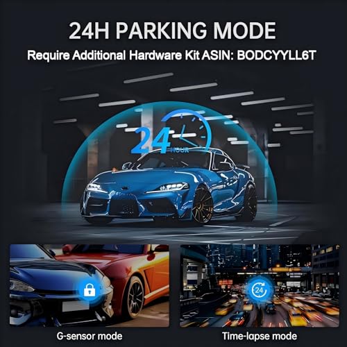 Mirror Dual Dash Camera with Voice Control,4K+2.5K Rear View Mirror Camera with 5.8GHz WiFi and APP Control, WDR Night Vision, Loop Recording, G-Sensor, Parking Monitor 64GB Card Included - style: 4K Front + 2.5K Rear + Voice Control