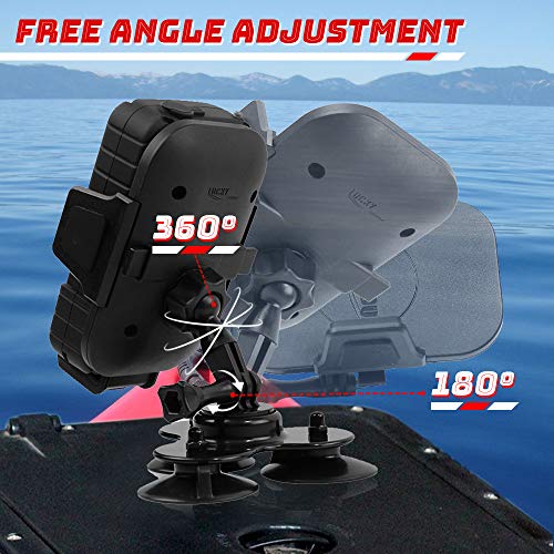 LUCKY Dashboard Universal Car Phone Mount Veichle Suction Cup Mount Holder, Fish Finder GPS Cup Holder Mount for Boat Canoe Kayak Truck Marine Fishing