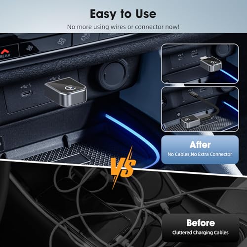 Wireless CarPlay Adapter for iPhone 2025 Upgrade, Mini Size, Convert Wired to Wireless, Plug & Play, Zero Latency, USB A & C Compatible, Works with 2015+ Cars & iPhone 6+