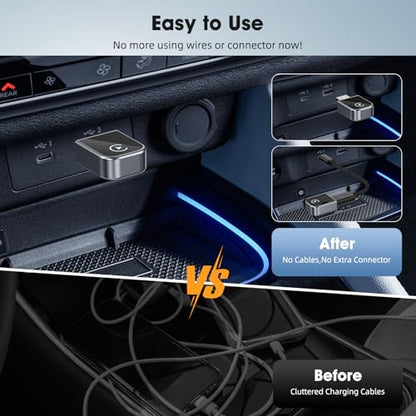Wireless CarPlay Adapter for iPhone 2025 Upgrade, Mini Size, Convert Wired to Wireless, Plug & Play, Zero Latency, USB A & C Compatible, Works with 2015+ Cars & iPhone 6+