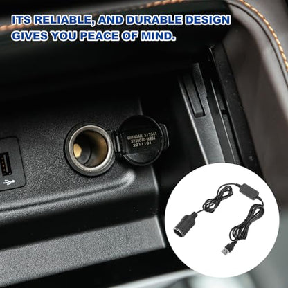 MECCANIXITY 2 Pcs USB to Car Cigarette Lighter Socket, 300cm 5V USB A Male to 12V Cigarette Lighter Socket Adapter Power Cable for Under 10W Detector Dash Cam GPS, Silver - size: 300cm
