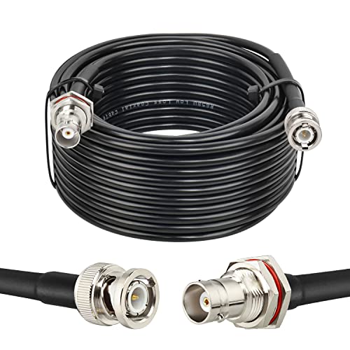 MOOKEERF BNC Cable - 50 ohm RG58 35FT BNC Male to Female Coax Cable Bulkhead Low Loss Antenna Extension for CB Radio/VHF Ham Radio/Wireless Microphone/Antenna/CCTV/Amateur Radio - size: 35FT