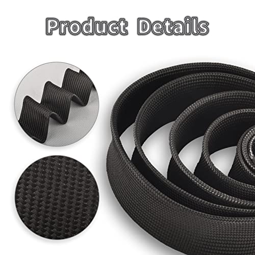 Black Fiberglass Heat Shield Sleeve 5 Feet x 1‘’ Inch - size: 1''X 5'