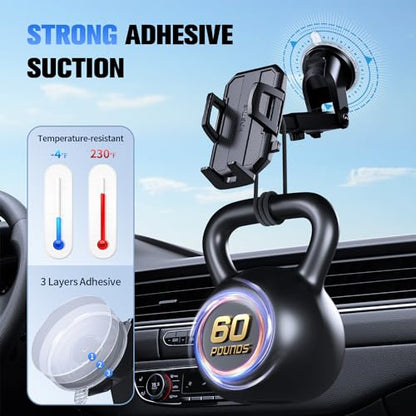 SUUSON Upgraded 3-in-1 Car Phone Holder Mount for Car, Carbon Black - color: Carbon Black